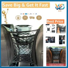 3-Layer Car Mesh Organizer Black for Seat Back Net Storage Barrier