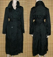 SCHWARZER REGENMANTEL - TRENCHCOAT - NYLON - VINTAGE - WIE NEU - GR. M - L