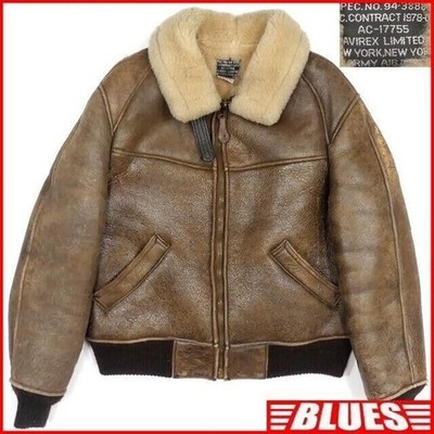 Men's Jacket US NAVY Flight B3 Pilot RAF Aviator Real Shearling Sheepskin Bomber