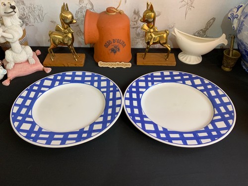 John Tams Blue Criss Cross pattern tableware replacement's, Plates & Bowls 9pcs - Picture 9 of 15