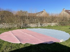 6m Bell Tent Floor Carpet. 2x Half Moon. 1 Orange 1 Blue. 