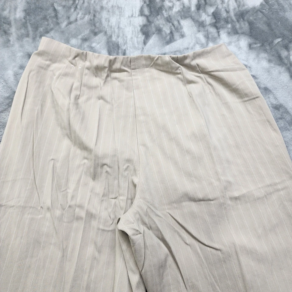 East 5th Pants Womens 18 Tan Striped High Rise Flat Front Side Zip Wide Leg  - Image 3 of 4