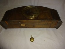 DDR  ANTIK Kaminuhr  Holzuhr Gong gut erhalten 16-21-55 cm