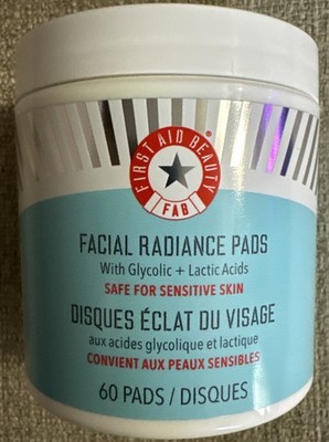 First Aid Beauty (FAB) Facial Radiance Pads w/ Glycolic + Lactic Acids, 60 Pads