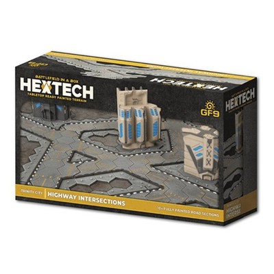 Hextech Tabletop fertig bemaltes Gelände: Trinity City - Autobahnen Kreuzungen