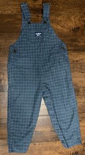 Vintage OshKosh Bgosh VESTBAK Overalls Plaid Blue Green White Size 4T Cotton
