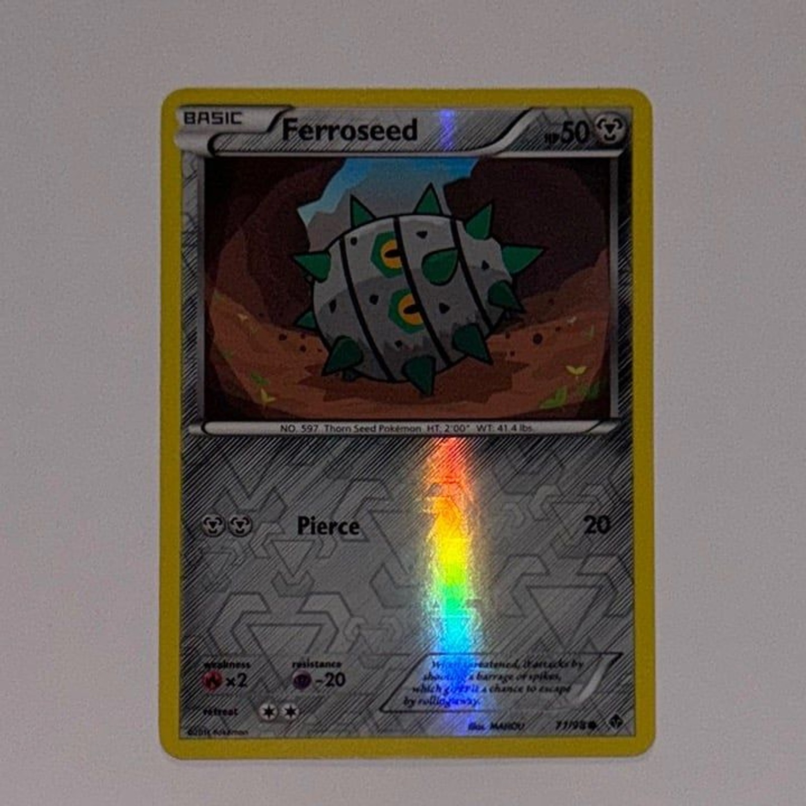 Pokémon Card: HOLO Ferroseed 71/98 (Pokemon Emerging Powers)