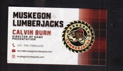 #ad Muskegon Lumberjacks Junior Hockey Business Card Muskegon Michigan USHL $1.01