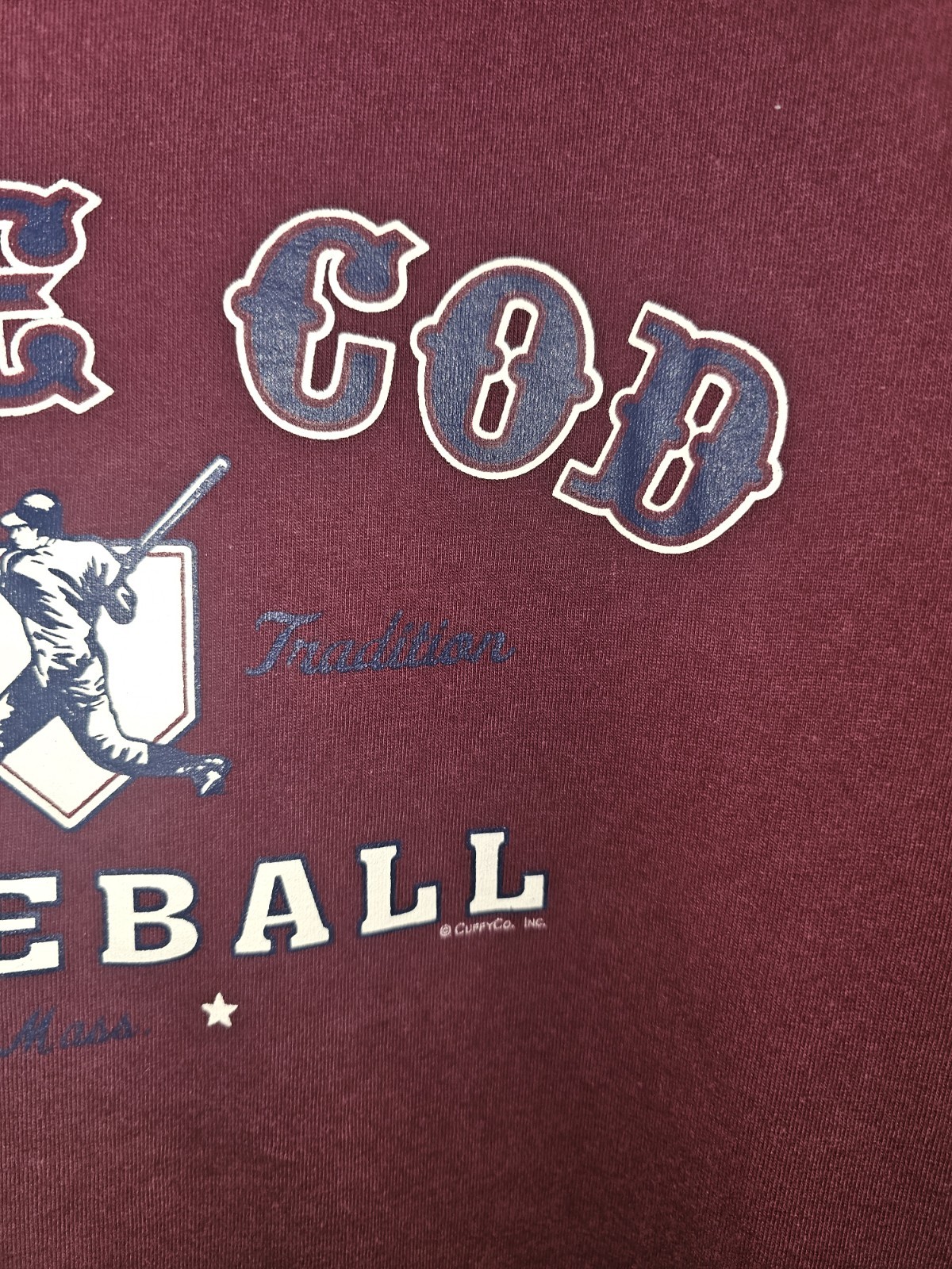 Cape Cod Baseball Cuffys Medium Mens Burgundy Gra… - image 3