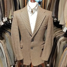 Vintage Mens 40s Tweed Gun Check Bold Brown Suit Jacket Blazer Harris Style V