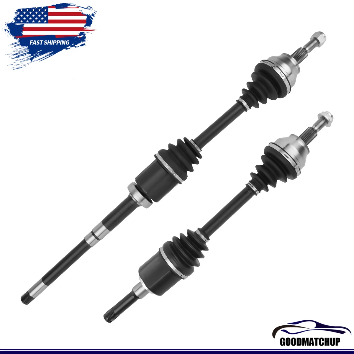 Pair Front CV Axle Shafts For Ford Escape 2013-2016 1.6L & 2017-2019 1.5L 2WD (Front Wheel Drive) - Bodeman 10-Year Warranty