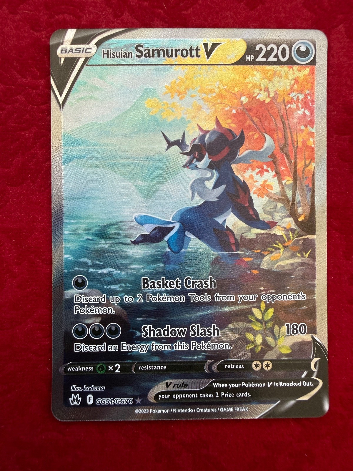 Pokemon TCG Hisuian Samurott V Full Art GG51/GG70, Crown Zenith (NM)