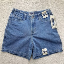 NWT Vintage Denim Shorts High Rise Mom Flat Front Women s Sz 8 6 Inseam