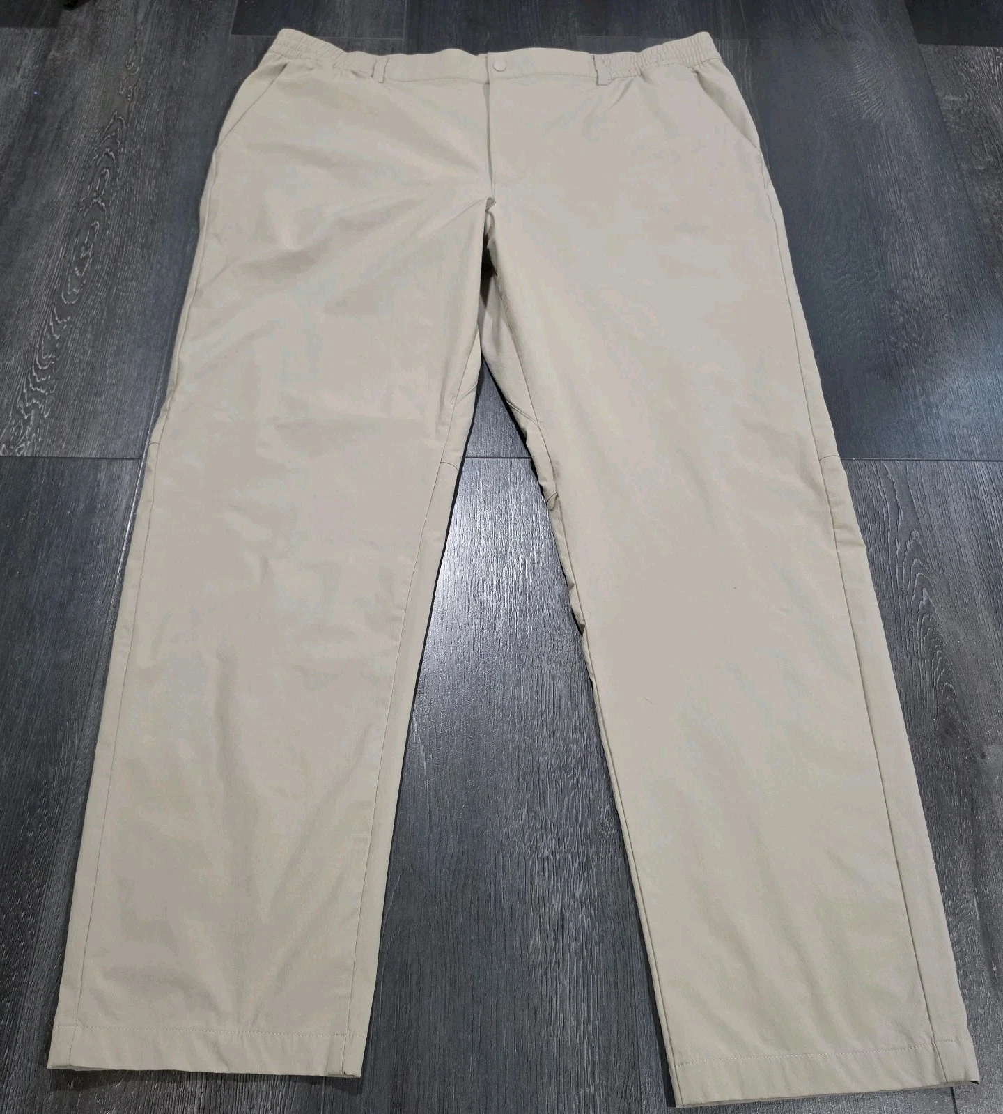 Uniqlo 2 Way Stretch Active Pant Men 3XL Beige Gorpcore Elastic Waist Drawstring