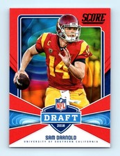 Sam Darnold 2018 Score NFL Draft Red NCAA Rookie Card #1 USC Trojans. rookie card picture