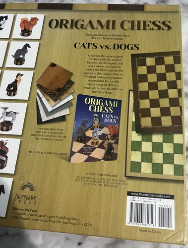Origami DIY Chess Cats Vs Dogs  Make Chess Pieces Paper Craft New - Picture 6 of 6
