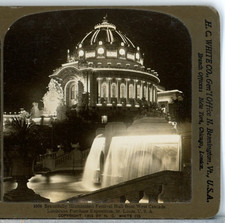 ST. LOUIS WORLDS FAIR, Beautifully Illuminated Festival Hall --Stereoview SL8