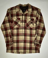 Pendleton Original Board Shirt Mens M Wool Plaid Flannel Loop Collar USA Fabric