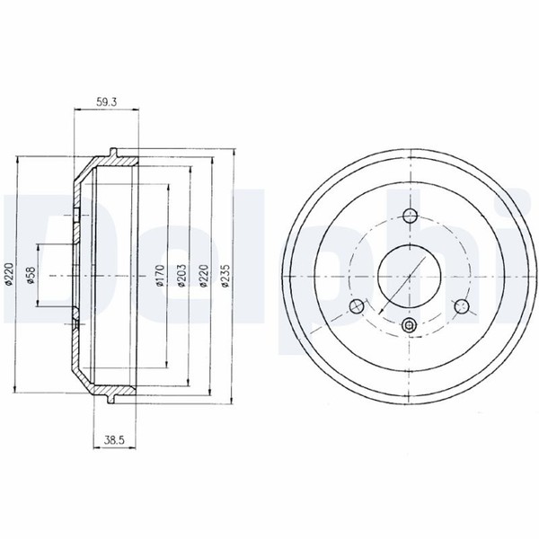2X Delphi Bremstrommel BF465 FüR Smart Fortwo Crossblade City 451 450 Roadster-image