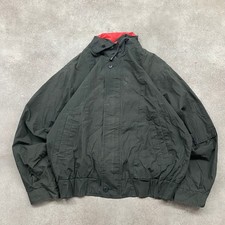 London Fog Field Jacket Mens XL Vintage Reversible Red Lined Hooded Coat, Black