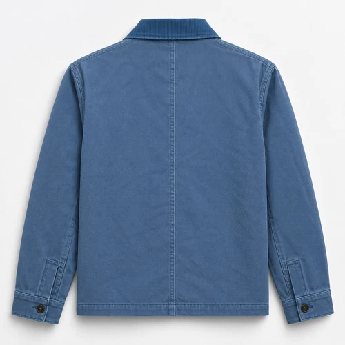 Men's-Jacket-NovaMEN-Chore-100% Cotton-Twill-Cord Collar-Button Front-Sz Large image 4