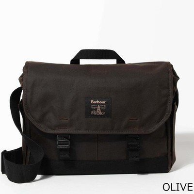 Barbour Field Wax Messenger Bag Shoulder Crossbody Waxed Cotton Olive 