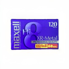 New Maxell 8mm Camcorder Videotape Metal Particle 60 Minutes XR-Metal 120 Hi8