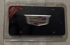 Cadillac Crest Black Stainless Steel License Plate 3d Raised Logo Cadillac Crest Black Stainless Steel License Plate 3d Raised Logo