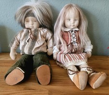 Zwei Stoff- Künstlerpuppen Handarbeit  alt