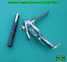 Pederson Vaginal Speculum Small w/Light Black Ob/Gyneclogy Instruments