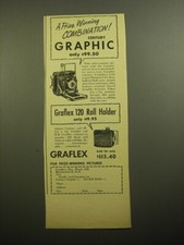 1950 Graflex Century Graphic Camera and 120 Roll Holder Advertisement
