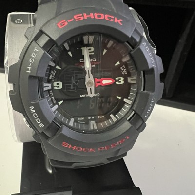 Casio G100-1BV, G-Shock Analog/Digital Watch, Black Resin Band, Alarm NEW 82.92