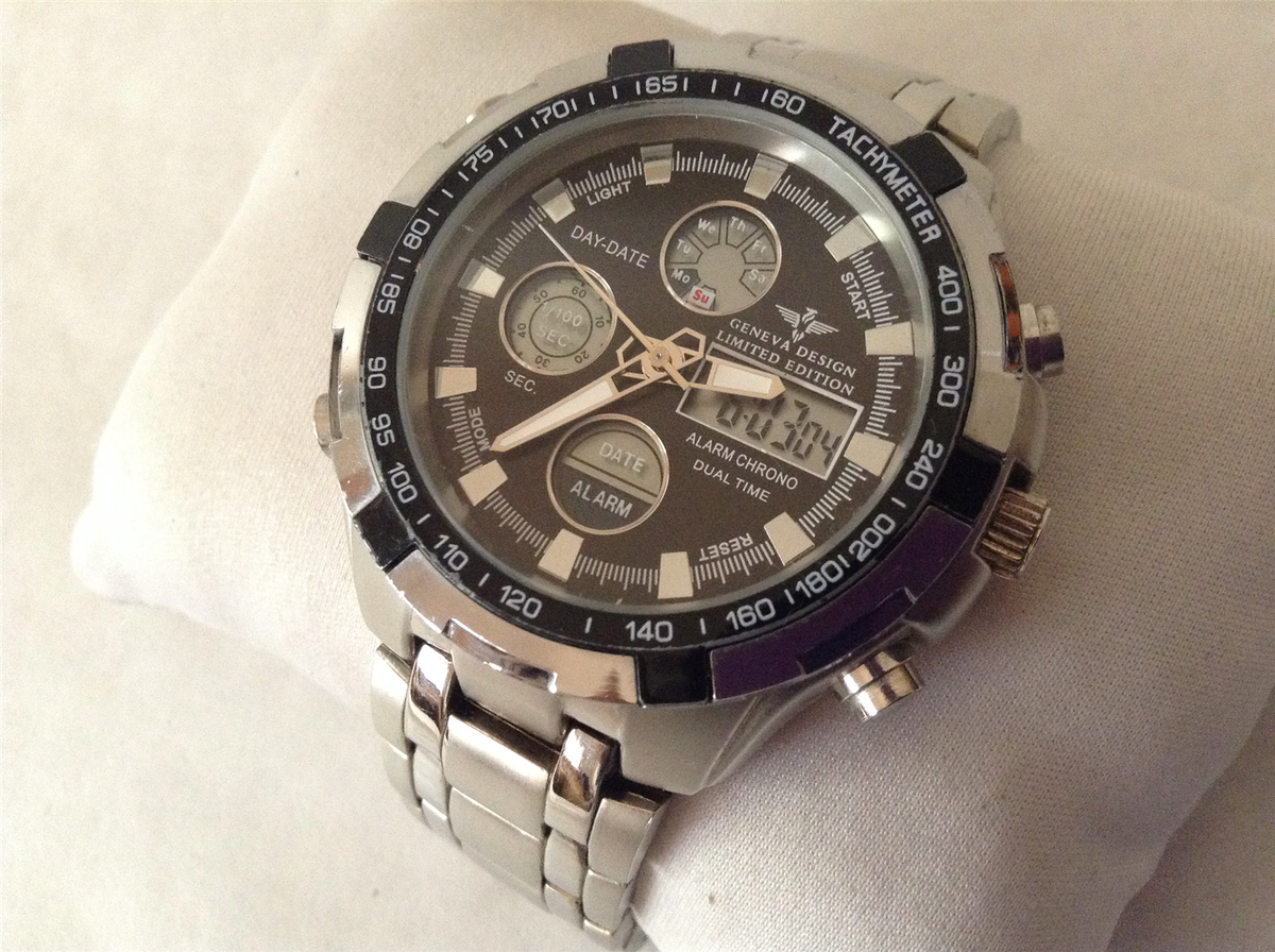 Pre-owned: Geneva Design Gents Dual Time Chronograph Limited  TL-205G