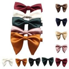 Men Solid Pre-tied Oversize Bowtie Fashion Adjustable Solid Big Bow Tie LE23011