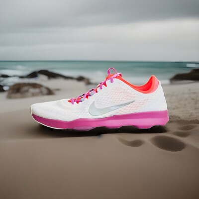 Nike Zoom Fit Training Shoes 704658-101 White/Silver/Lava Women's size 9.5 NEW