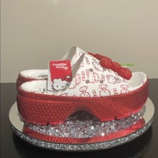 New Sanrio Hello kitty x crocs collab stomp style sandal heeled glitter size 9W