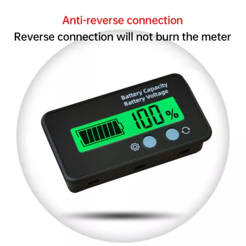 2x Grün DC6-100V LCD Digital Batterie Kapazität Monitore Anzeige Spannungsmesser - Bild 3 von 23
