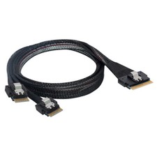 PCI-E Ultraport SAS Slim 4.0 SFF-8654 8i 74pin to Dual SFF-8654 4i 38Pin Cable