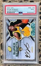 🔥KEVIN DURANT Rookie Auto -- 2007 UD SPX Super Scripts RC -- PSA 9 Mint