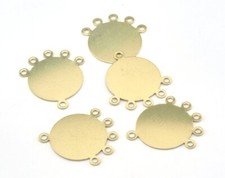 25 pcs Circle raw brass 23x21mm connector charms , findings earring 2791-103