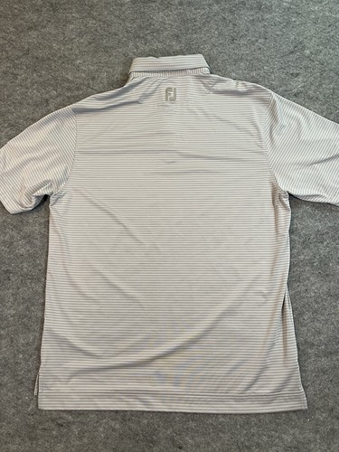 Footjoy Polo Camicia Uomo Grande Grigio Righe Golf Atletica Elasticizzata Performance FJ - Foto 5 di 10