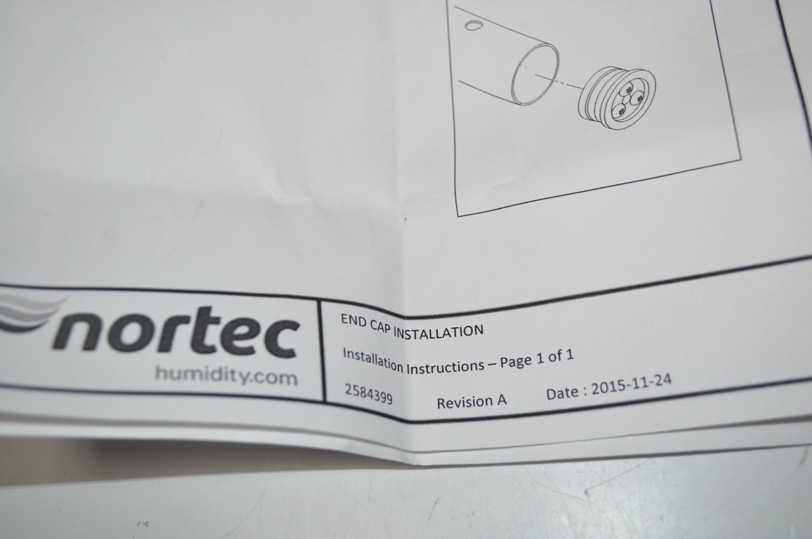 NEW  Nortec ASD/BSD Humidifier End Cap Assembly 150-6162 - Old Style