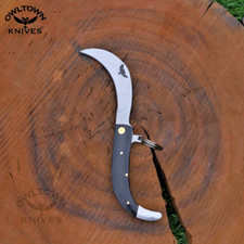 El Valiente Mexican Tranchete, Saca Tripas 8" Horn Knife, D2 steel blade, sheath