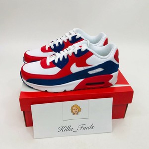 Nike Air Max 90 Rojo Azul Zapato USA DA9022-100 para mujer Talla 8.5 Nuevo  | eBay