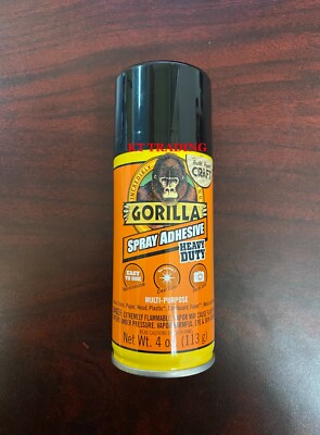 GORILLA HEAVY DUTY Permanent Bond SPRAY ADHESIVE ~ Fabric Wood Plastic Metal 4oz
