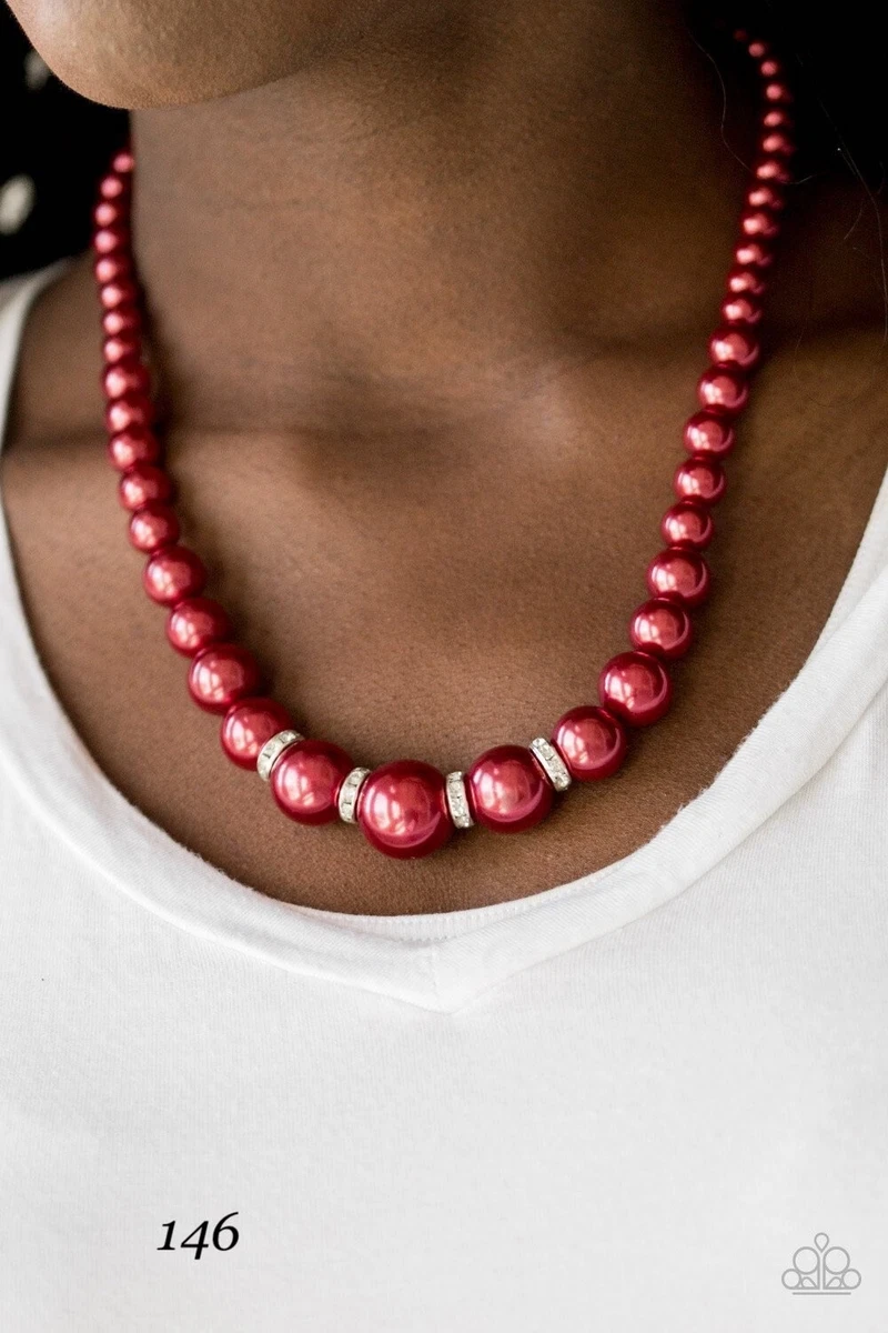 Paparazzi red on sale pearl necklace