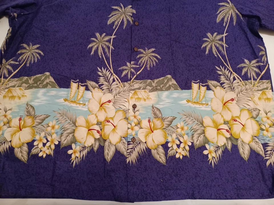 Camisa Hawaiana Winnie Moda Para Hombre 5XL Palmera Barcos Tropical Playa Crucero Foto 2 de 3