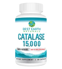 Catalase 15,000 IU - Advanced Enzyme Support - 60 Day Supp - Best Earth Naturals