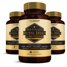 Immune Boosting Royal Jelly Supplement 3 Bottles with Bee Pollen  Propolis