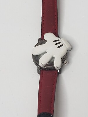 Vintage Disney Mickey Mouse White Glove Flip Cover Watch WOW  display picture 1